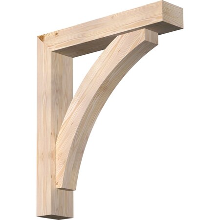 Ekena Millwork Thorton Block Smooth Bracket w/ Offset Brace, Douglas Fir, 5 1/2"W x 28"D x 32"H BKT0604X28X32THR05SDF